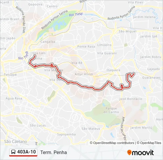 403A-10 Bus Line Map
