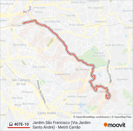 407E-10 Bus Line Map