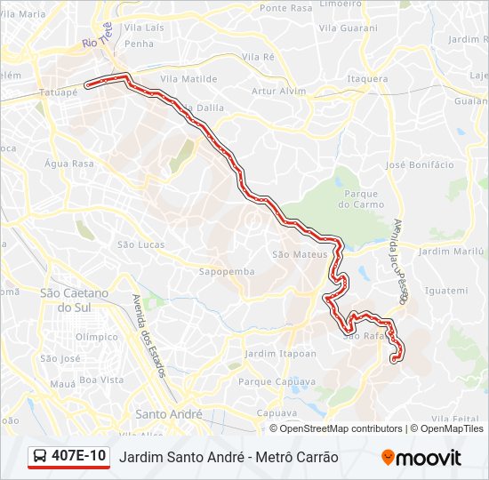 Mapa de 407E-10 de autobús