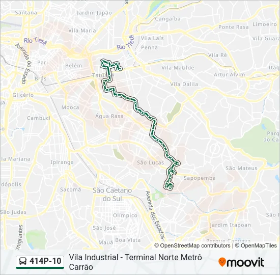 414P-10 Bus Line Map