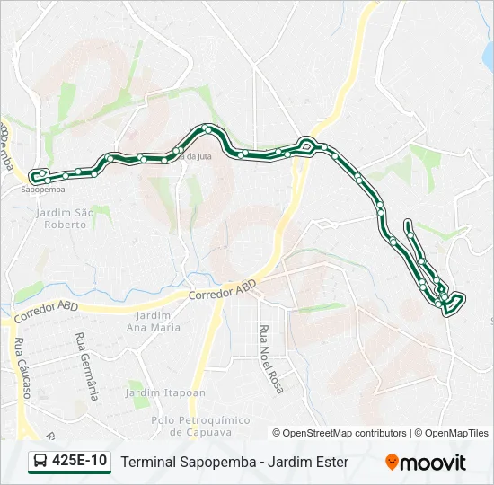 425E-10 Bus Line Map