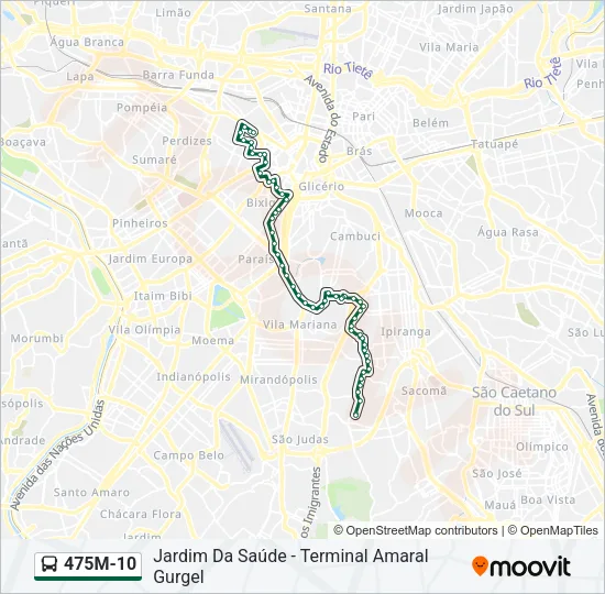 475M-10 Bus Line Map