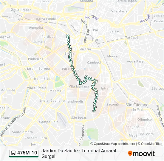 475M-10 Bus Line Map