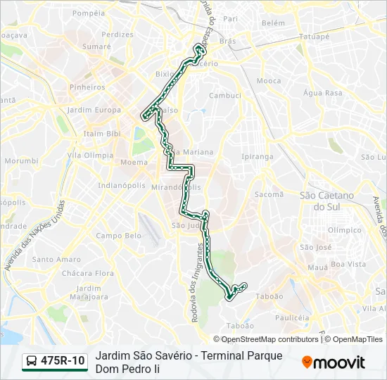 475R-10 Bus Line Map