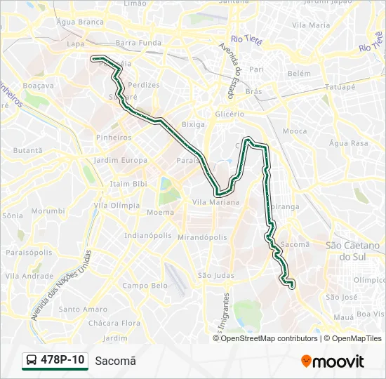 478P-10 Bus Line Map