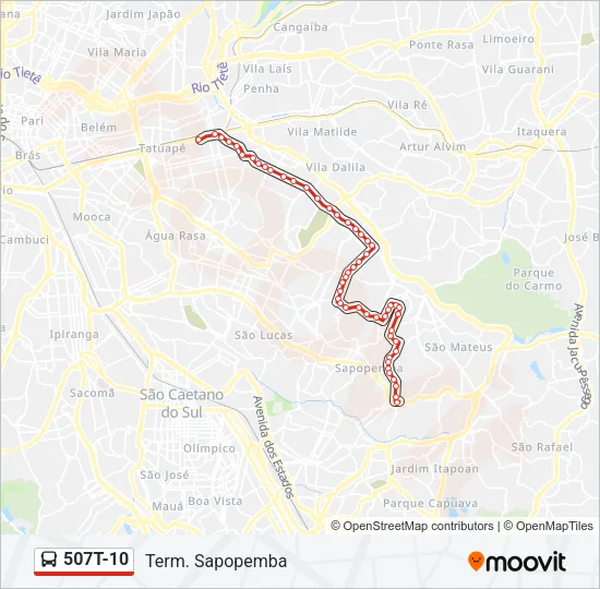 507T-10 Bus Line Map