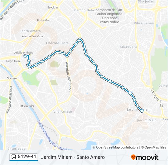 Mapa de 5129-41 de autobús