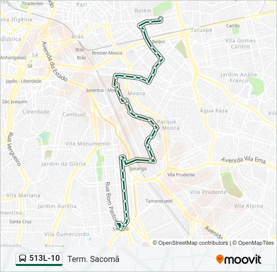 513L-10 Bus Line Map