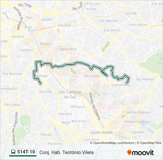 514T-10 Bus Line Map