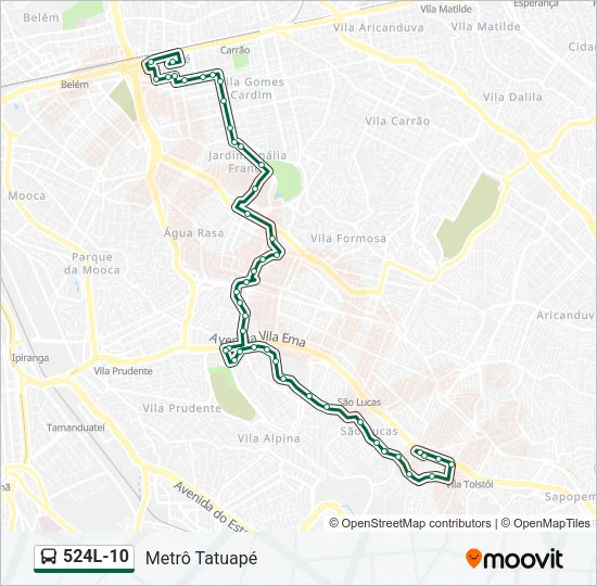 524L-10 Bus Line Map
