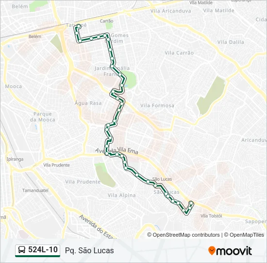 524L-10 Bus Line Map