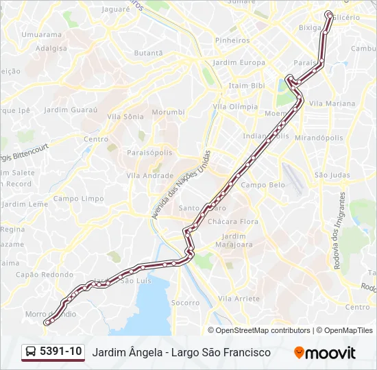 5391-10 Bus Line Map