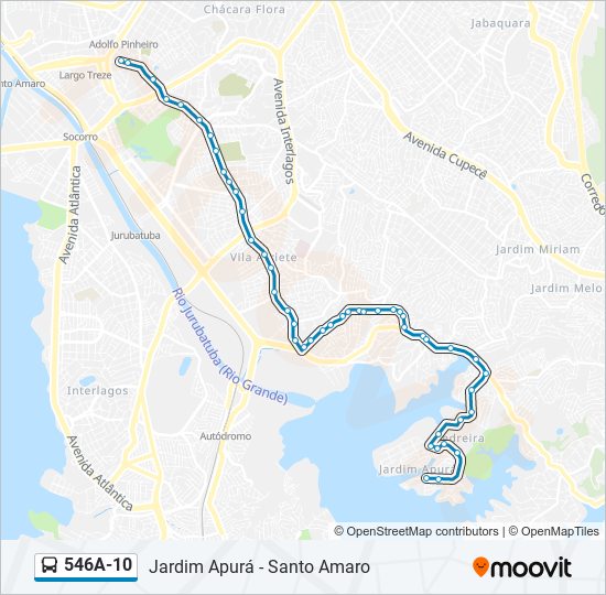 Mapa de 546A-10 de autobús