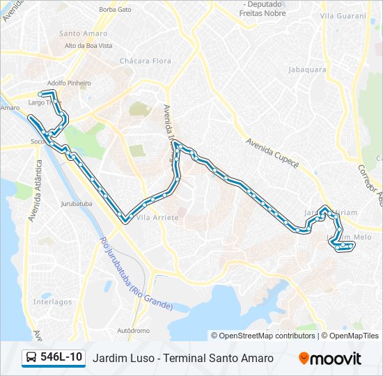 Mapa de 546L-10 de autobús