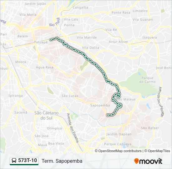 573T-10 Bus Line Map