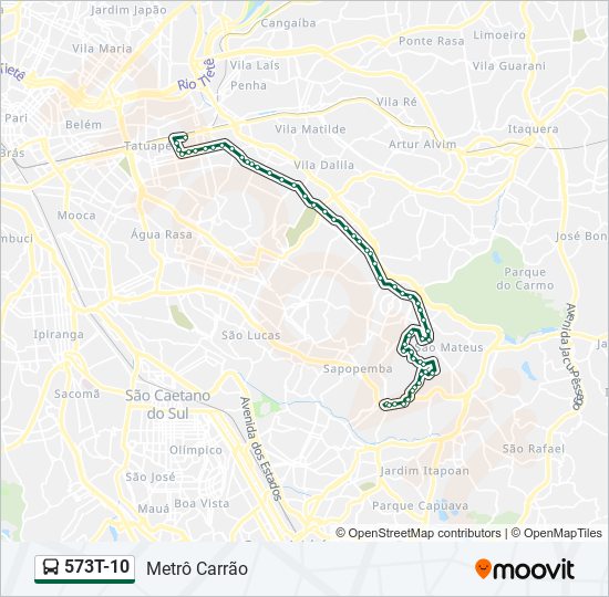 573t10 Route: Schedules, Stops & Maps - Metrô Carrão (Updated)