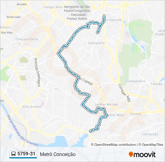 Mapa de 5759-31 de autobús