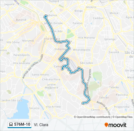 576M-10 Bus Line Map