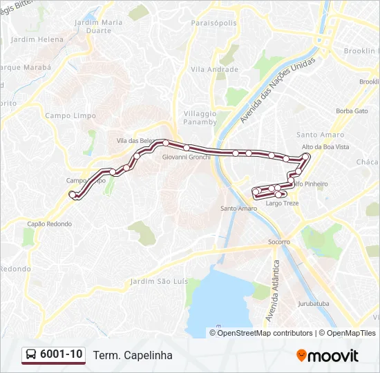 6001-10 Bus Line Map