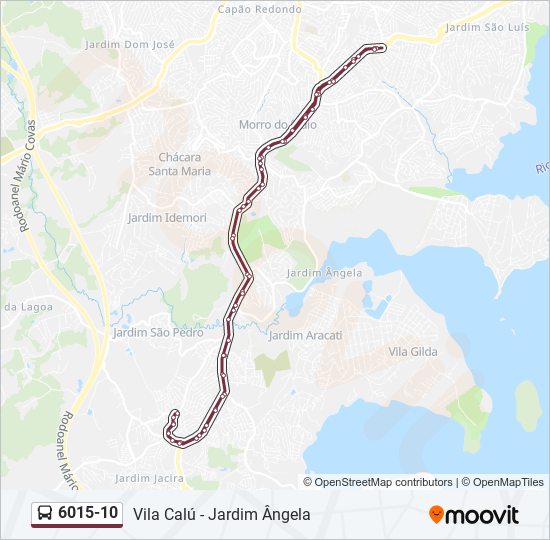 Mapa da linha 6015-10 de ônibus