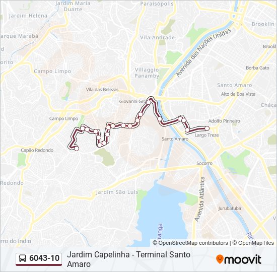 Mapa de 6043-10 de autobús