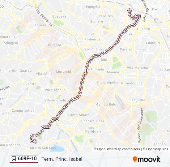 609F-10 Bus Line Map