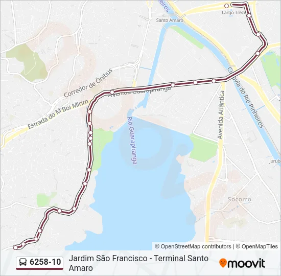 6258-10 Bus Line Map