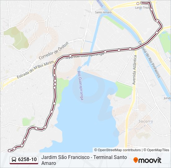 6258-10 bus Line Map