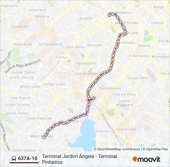 637A-10 Bus Line Map