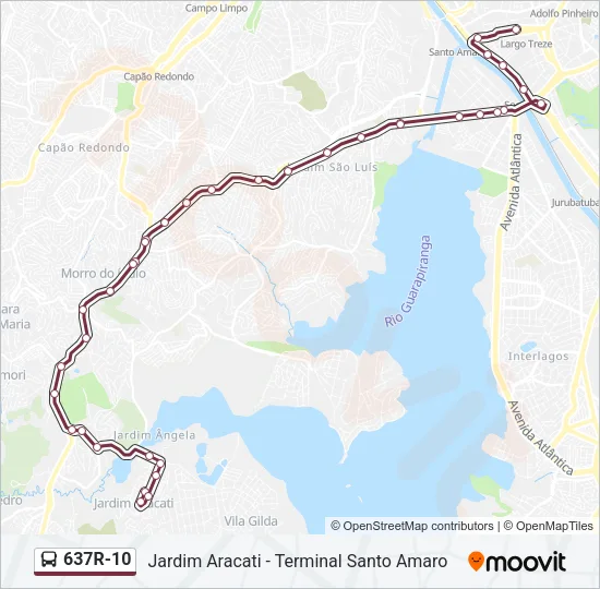 637R-10 Bus Line Map