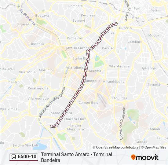 Mapa de 6500-10 de autobús