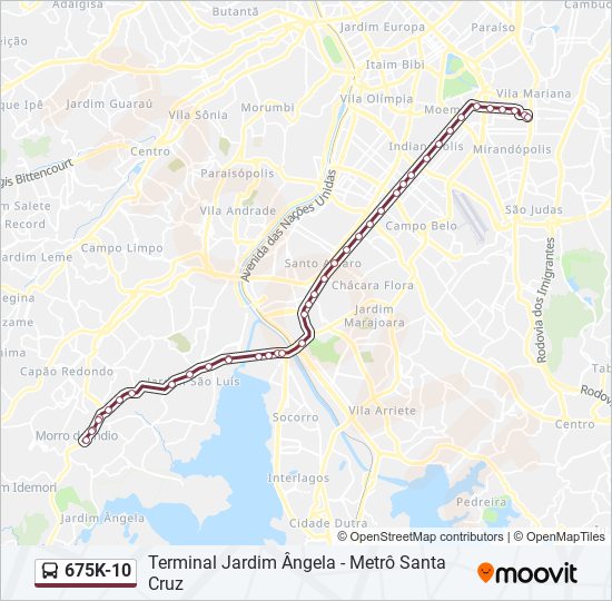 675K-10 bus Line Map