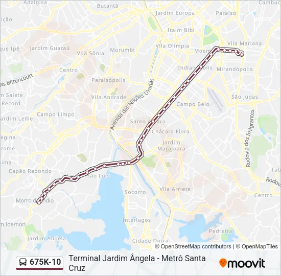 675K-10 Bus Line Map