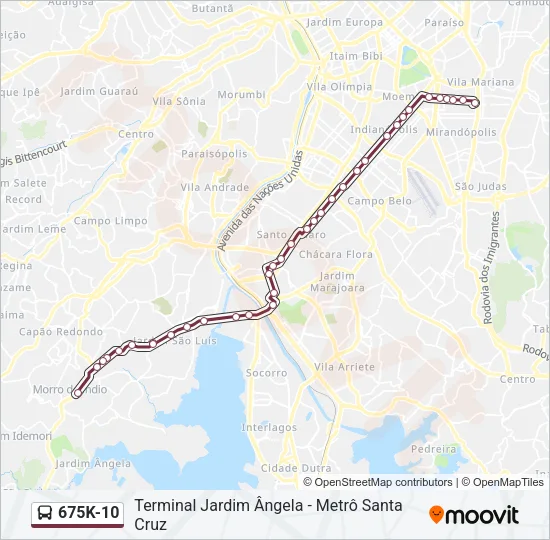 675K-10 Bus Line Map