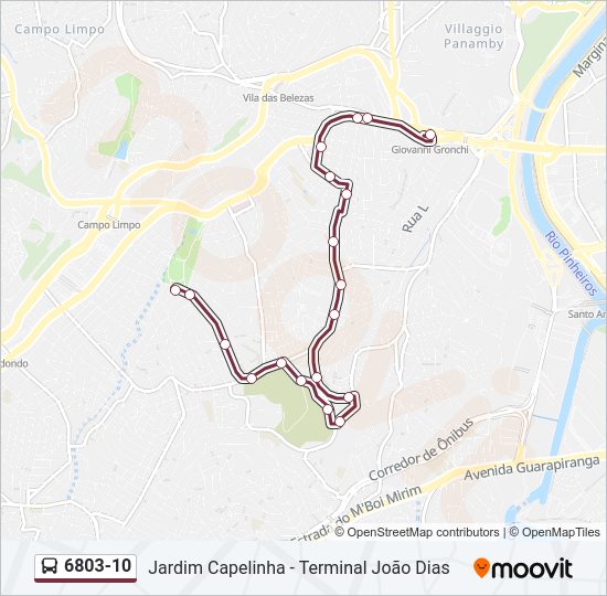 Mapa de 6803-10 de autobús