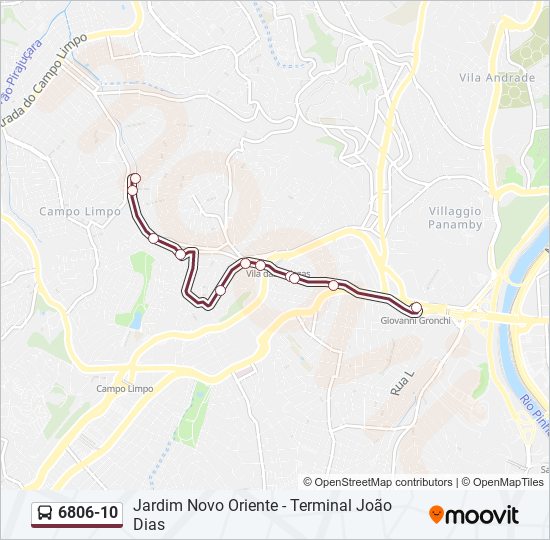 Mapa de 6806-10 de autobús