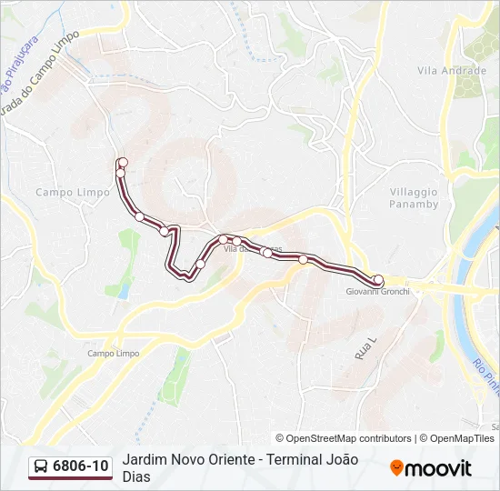 6806-10 Bus Line Map