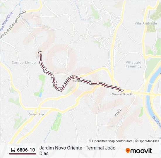 6806-10 Bus Line Map