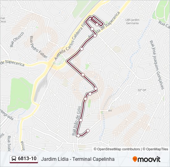 6813-10 bus Line Map