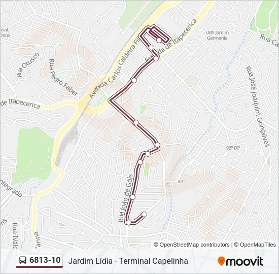 6813-10 Bus Line Map