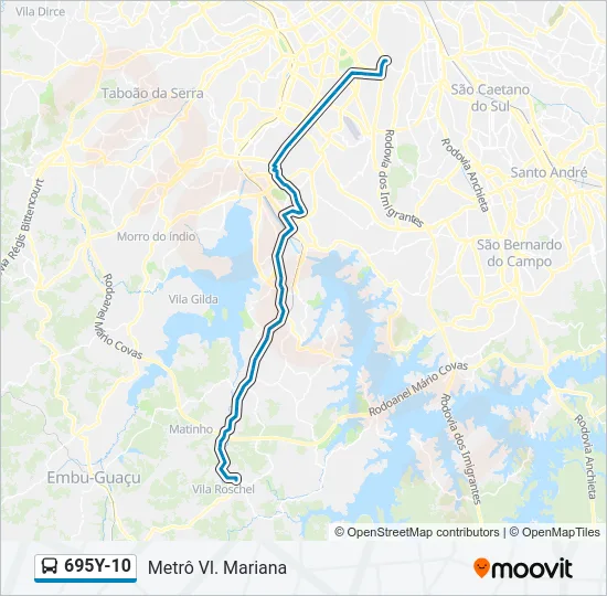695Y-10 Bus Line Map