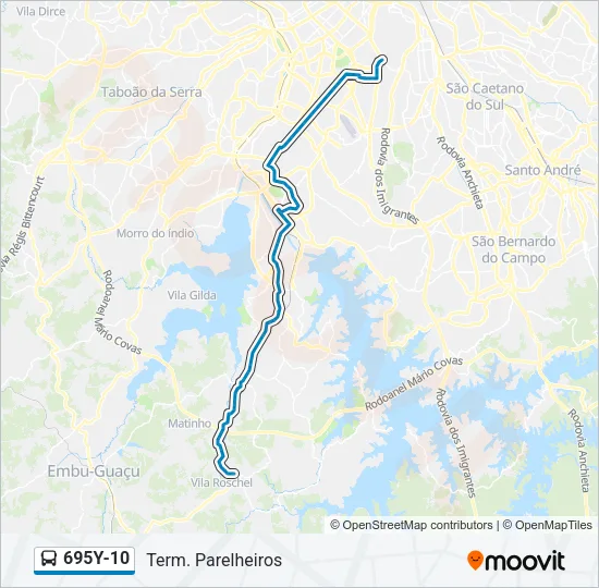 695Y-10 Bus Line Map