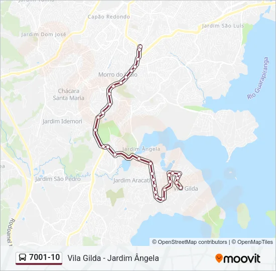 7001-10 Bus Line Map