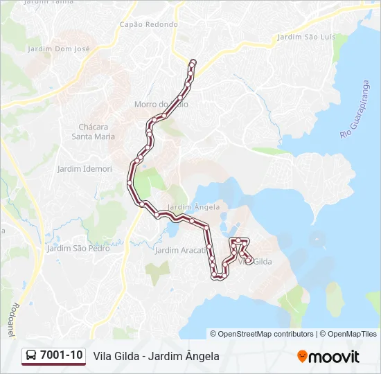 7001-10 Bus Line Map