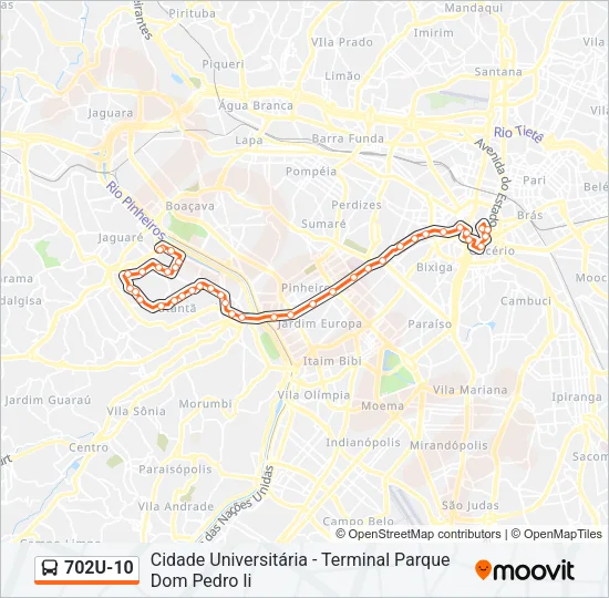 702U-10 Bus Line Map