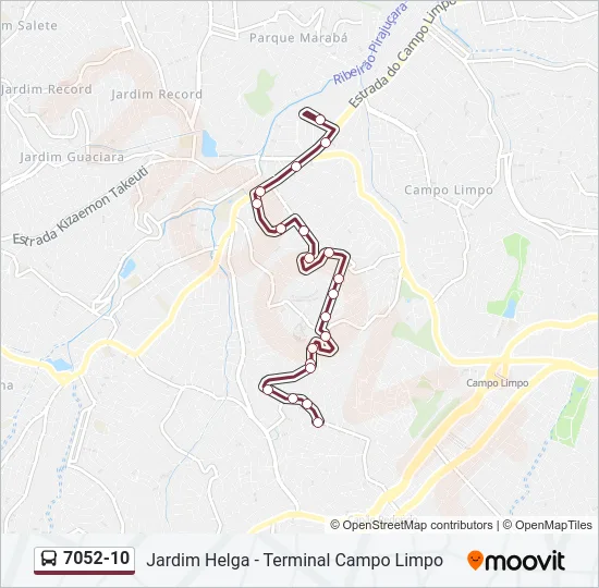 7052-10 Bus Line Map