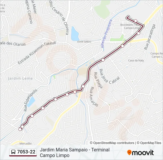7053-22 Bus Line Map