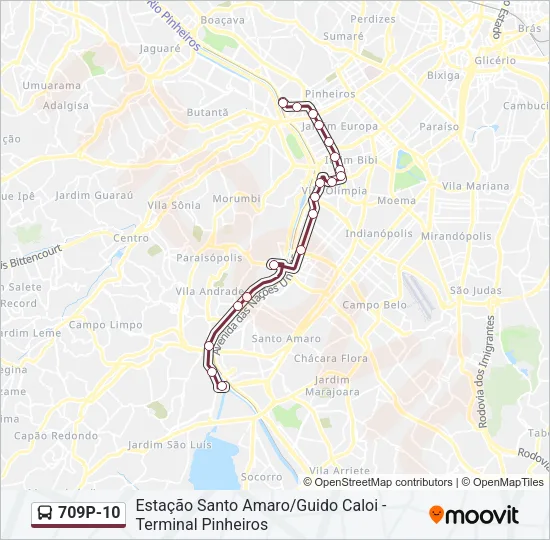 709P-10 Bus Line Map