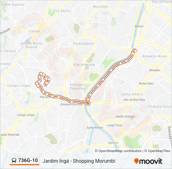 736G-10 Bus Line Map