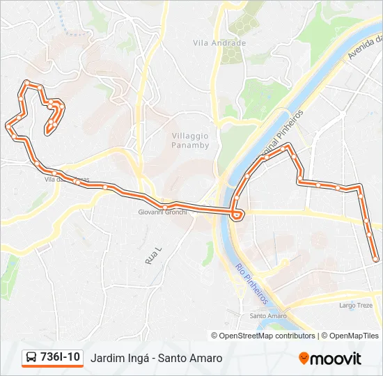 736I-10 Bus Line Map